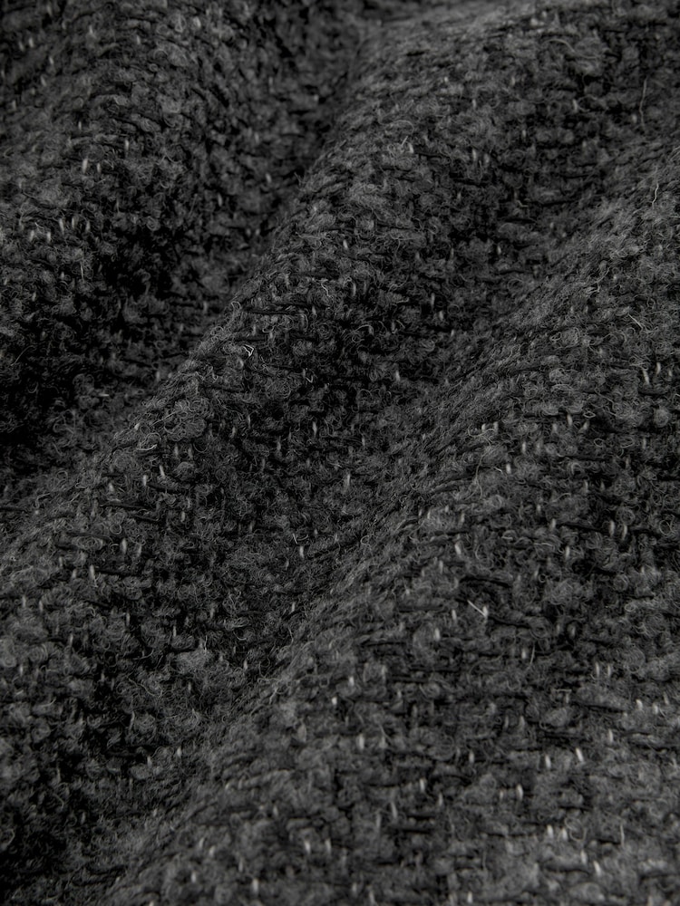 Dark Grey Premium Wool Blend Textured Coat - Image 8 of 8