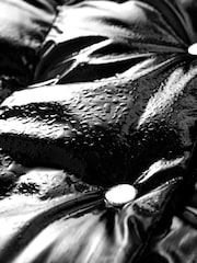 Black High Shine Shower Resistant Padded Coat - Image 9 of 9
