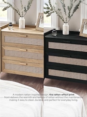 Julian Bowen Brown Sydney Faux Rattan 3 Drawer Chest - Image 7 of 7