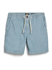 Superdry Light Blue Indigo Bermuda Shorts - Image 6 of 7