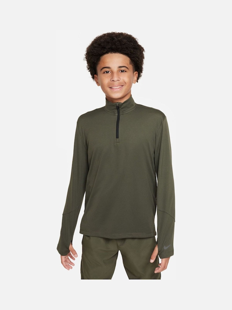Nike Cargo Khaki Multi Dri-FIT UV Long Sleeve 1/2-Zip Top - Image 1 of 7
