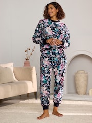 Brown Floral Cosy Long Sleeve Pyjamas - Image 2 of 10