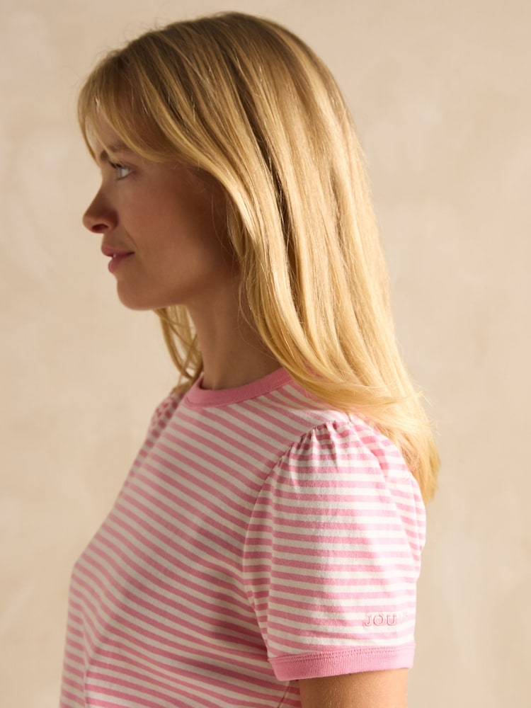 Joules Erin Pink Short Sleeve Striped T-Shirt - Image 3 of 7