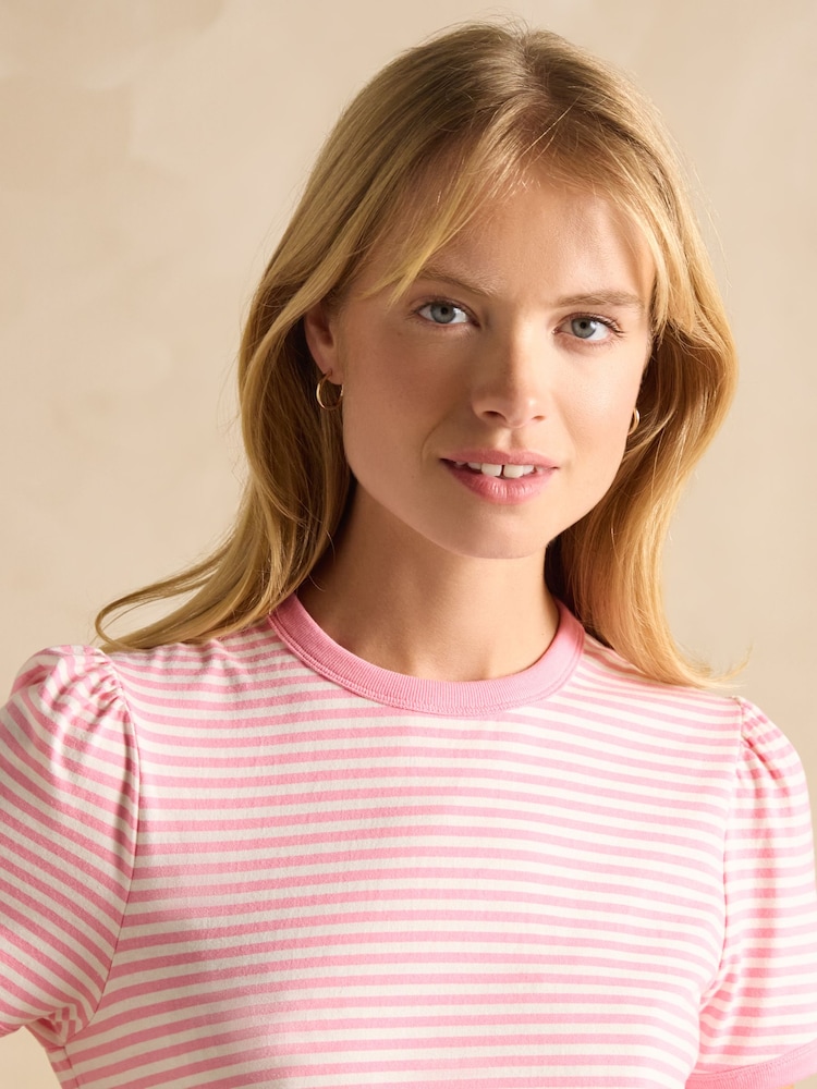 Joules Erin Pink Short Sleeve Striped T-Shirt - Image 5 of 7