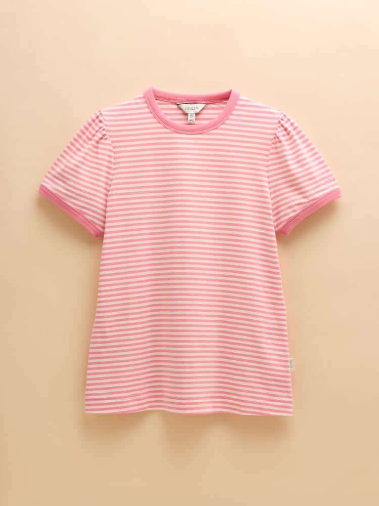 Joules Erin Pink Short Sleeve Striped T-Shirt - Image 7 of 7