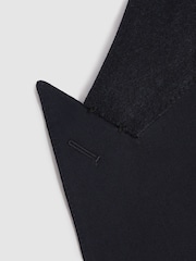 Reiss Navy Seare Double Breasted Cotton Blend Blazer - Image 7 of 7