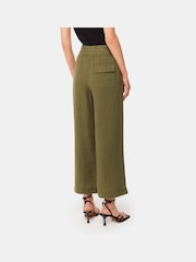 Whistles Green 100% Linen Pocket Trousers - Image 2 of 5