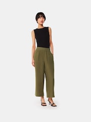 Whistles Green 100% Linen Pocket Trousers - Image 3 of 5