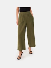 Whistles Green 100% Linen Pocket Trousers - Image 4 of 5