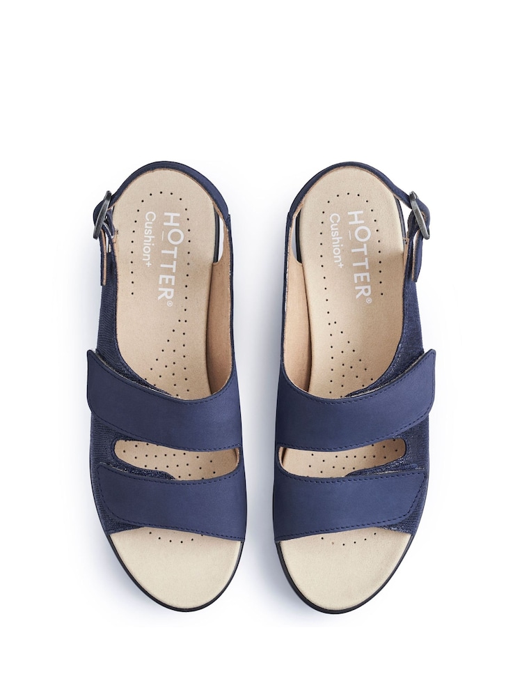 Hotter Blue Wide Fit Easy II Touch Fastening Buckle Sandals - Image 4 of 4