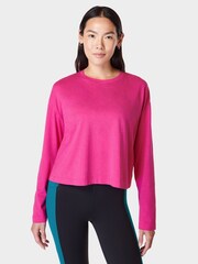 Sweaty Betty Beet Pink Essential Crop Long Sleeve T-Shirt - Image 12 of 19