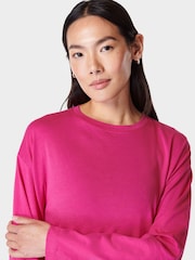 Sweaty Betty Beet Pink Essential Crop Long Sleeve T-Shirt - Image 19 of 19