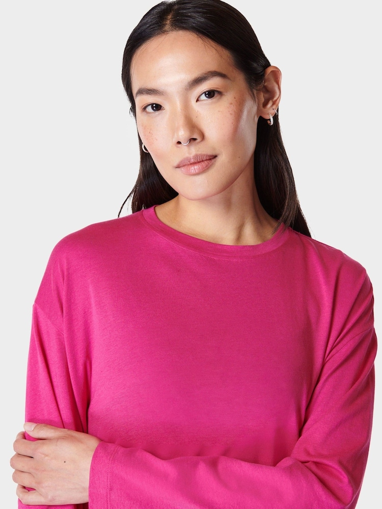 Sweaty Betty Beet Pink Essential Crop Long Sleeve T-Shirt - Image 19 of 19 Sweaty Betty Beet Pink Essential Crop Long Sleeve T-Shirt - Image 19 of 19