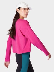 Sweaty Betty Beet Pink Essential Crop Long Sleeve T-Shirt - Image 3 of 19
