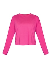 Sweaty Betty Beet Pink Essential Crop Long Sleeve T-Shirt - Image 5 of 19