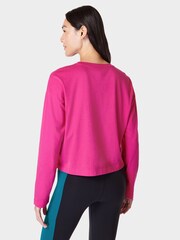 Sweaty Betty Beet Pink Essential Crop Long Sleeve T-Shirt - Image 8 of 19