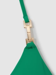 Reiss Green Riah Triangle Halter Neck Bikini Top - Image 4 of 5