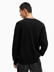 AllSaints Black Smile Saints Crew Neck Jumper - Image 2 of 5