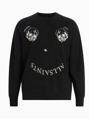AllSaints Black Smile Saints Crew Neck Jumper - Image 5 of 5