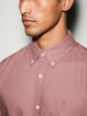 Mauve Purple Slim Fit Long Sleeve Oxford 100% Cotton Shirt - Image 4 of 8