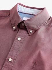 Mauve Purple Slim Fit Long Sleeve Oxford 100% Cotton Shirt - Image 7 of 8