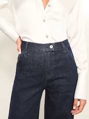 Lipsy Blue High Waist Tailored Wide Leg Jeans - Image 3 of 4