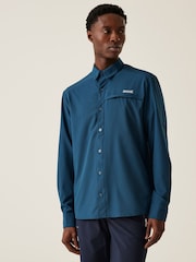 Regatta Blue Travel Packaway Long Sleeve Shirt - Image 1 of 7
