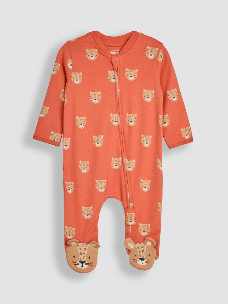 Jojo Maman Bébé Schlafanzug mit Leoprint und Reissverschluss - Bild 1 von 3