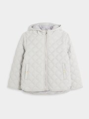River Island Grey Girls Lightweight Padded Coat - Image 1 of 2