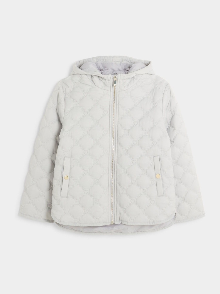 River Island Grey Girls Lightweight Padded Coat - Image 1 of 2