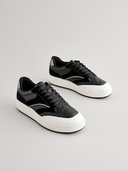 Black Forever Comfort® Panelled Retro Lace-Up Trainers - Image 3 of 7