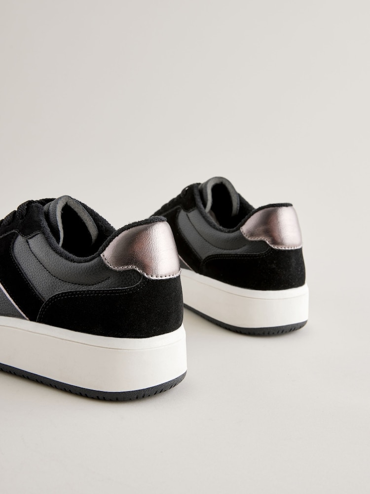 Black Forever Comfort® Panelled Retro Lace-Up Trainers - Image 5 of 7