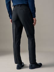Black Relaxed Tapered Fit Stretch Smart Trousers - Image 3 of 8