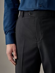 Black Relaxed Tapered Fit Stretch Smart Trousers - Image 4 of 8