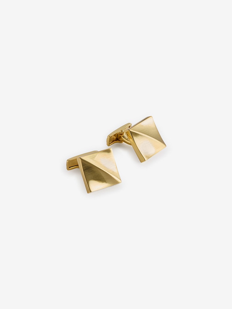 Gold Square Cufflinks - Image 1 of 3 Gold Square Cufflinks - Image 1 of 3