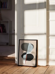 Paper Collective Grey Composition 01 Framed Wall Art Print in Dark Oak Frame - Image 3 of 4