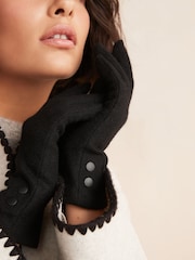 Black Wool Blend Gloves 1 Pack - Image 2 of 3