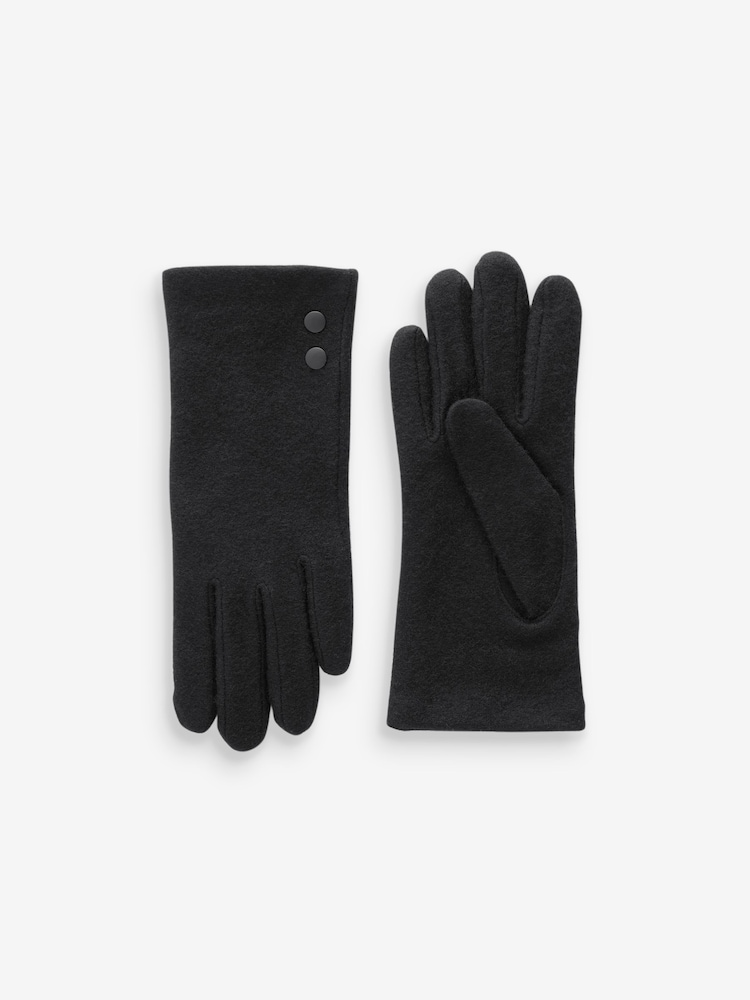 Black Wool Blend Gloves 1 Pack - Image 3 of 3