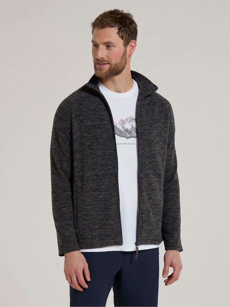 Mountain Warehouse Light Black Mens Snowdon II Full-Zip Fleece Jacket - Image 1 of 9
