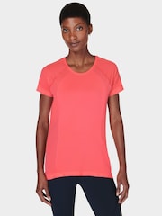 Sweaty Betty Coral Pink Athlete Seamless Featherweight T-Shirt - Image 1 of 7