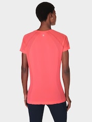 Sweaty Betty Coral Pink Athlete Seamless Featherweight T-Shirt - Image 2 of 7
