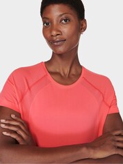 Sweaty Betty Coral Pink Athlete Seamless Featherweight T-Shirt - Image 3 of 7
