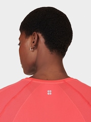 Sweaty Betty Coral Pink Athlete Seamless Featherweight T-Shirt - Image 4 of 7