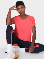 Sweaty Betty Coral Pink Athlete Seamless Featherweight T-Shirt - Image 6 of 7