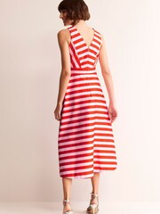 Boden Pink Panelled Stripe Bodice Midi Dress - Image 4 of 6