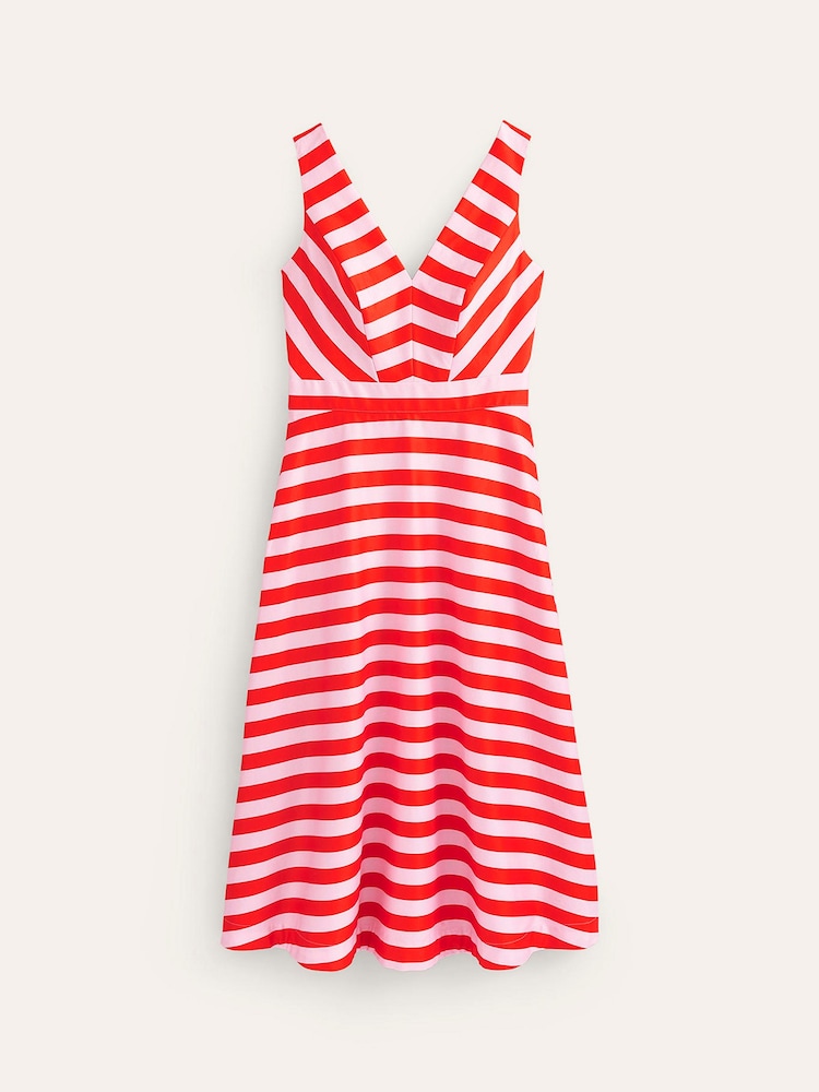 Boden Pink Panelled Stripe Bodice Midi Dress - Image 6 of 6