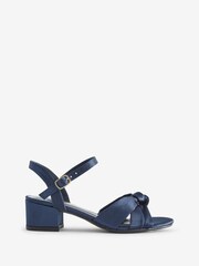 Monsoon Blue Satin Twist Heeled Sandals - Image 1 of 4
