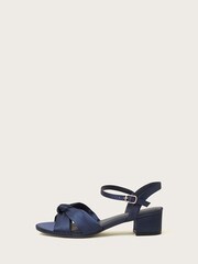 Monsoon Blue Satin Twist Heeled Sandals - Image 2 of 4