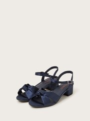 Monsoon Blue Satin Twist Heeled Sandals - Image 3 of 4