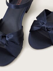 Monsoon Blue Satin Twist Heeled Sandals - Image 4 of 4